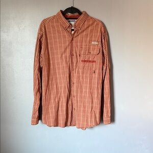 Columbia Mens PFG Button Down Long Sleeve Gingham Plaid Outdoor ActiveShirt XL